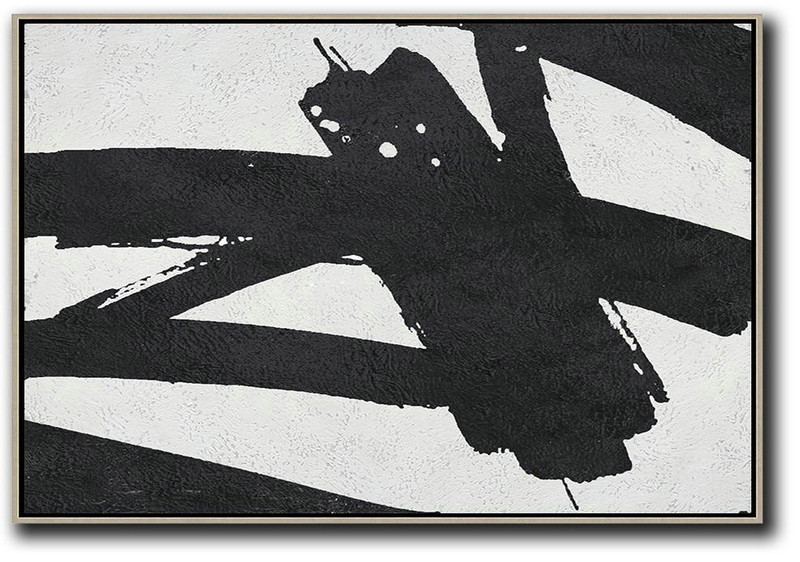 Hand-Painted Canvas Art,Oversized Horizontal Minimal Art On Canvas - Extra Large Artwork